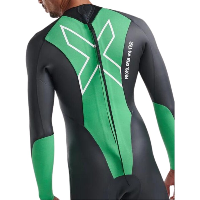 2024 2XU Heren Propel Open Water Swim Wetsuit MW7144c - Black / Bright Green